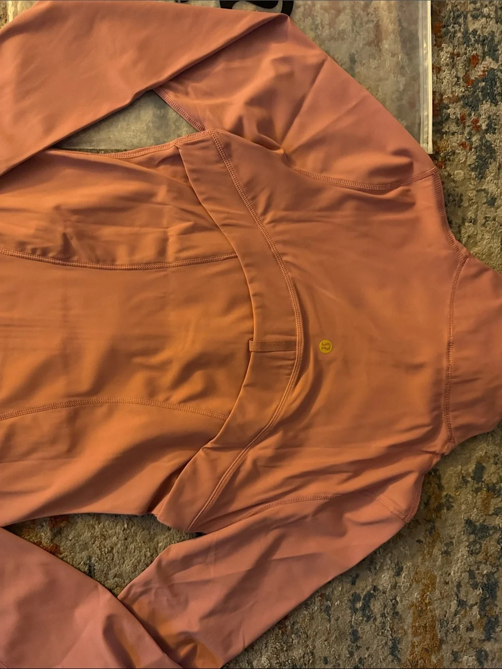 lululemon athletica rose-mauve zip jacket with gold hardware